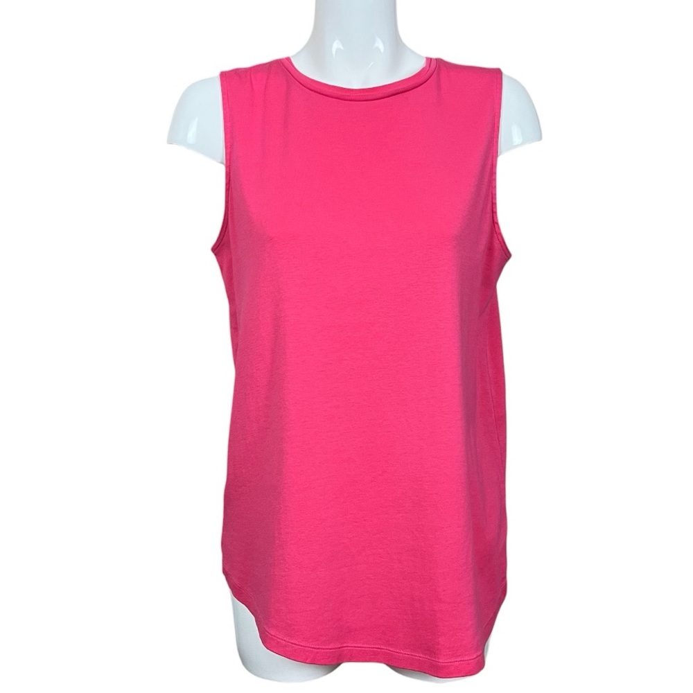 J. Jill Pink Perfect Pima Cotton Shirttail Sleeveless Tee Medium